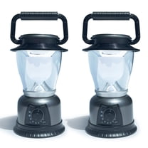 LED Lantern Battery Powered Portable Camping Light - LUXLITE Brightness Dimmable Small Size Table Lamp for Hiking Fishing Hurricane and Emergency Lighting (2 Pack-Grey)