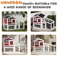 thumbnail image 4 of Small Animal Cage 2-Tier - Weatherproof Wooden Hutch with Leak-Proof Tray & Metal Ramp for Rabbits/Guinea Pigs/Chickens, Indoor/Outdoor Use, Rufous White, 4 of 6
