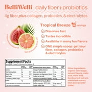 BelliWelli Daily Fiber Supplement with Probiotics, Electrolytes, and Collagen - Tropical Breeze, 6.4 oz