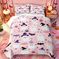 thumbnail image 2 of Manfei Cartoon Halloween Twin Quilt Set,Colorful Funny Pumpkin Lantern Twin Coverlet Set,2 Pieces,1 Bedspread and 1 Pillowcase, 2 of 7