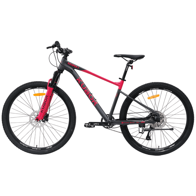Bicicleta De Montaña Calipso 4 de Aluminio Rodada 27.5 9 Velocidades Carbon y Rojo