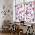 thumbnail image 5 of Purple Pink Spring Floral Kitchen Curtains 54 Inch Length, Summer Botanical Flower Tiers Curtains for Bathroom Bedroom Cafe, Light Filtering Small Window Treatment Short Drapes 2 Panels 42"Wx54"L, 5 of 8