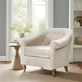 thumbnail image 2 of Olliix Fayette Tufted Upholstered Fabric Accent Arm Chair in Cream, 2 of 7