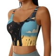 thumbnail image 2 of Balery Whimsical Cartoon Cow Sujetadores deportivos con espalda cruzada para mujer, acolchados, sin costuras, de alto impacto, ideales para yoga, gimnasio, entrenamiento y fitness.-X-Large, 2 of 8