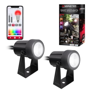 Monster Smart 12V RGB LED Outdoor Spotlights, 2 Pack