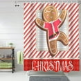 thumbnail image 6 of Christmas Shower Curtain Gingerbread Man Shower Curtains for Bathroom Decor Red Stripes Wood Grain for Christmas Decoration Bath Curtains Sets with Hooks Waterproof 36" W x 72" L, 6 of 6