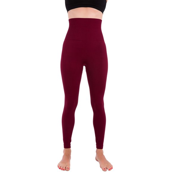 Leggins Homma de cintura alta de compresión burdeos