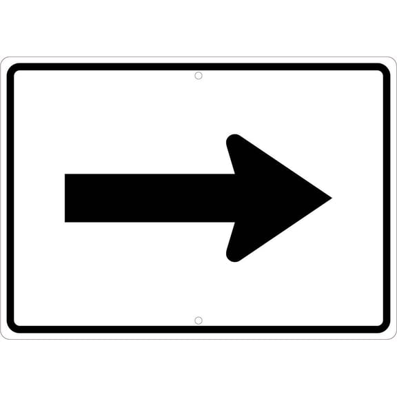 AUX ARROW RIGHT SIGN, 18X36,.080 HIP REF ALUM
