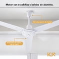 thumbnail image 4 of Ventilador de Techo 3Pzs 56 Pulgadas 3 Aspas de Acero 5 Vel 127V 65W Kingsman Blanco Estandar, 4 of 7
