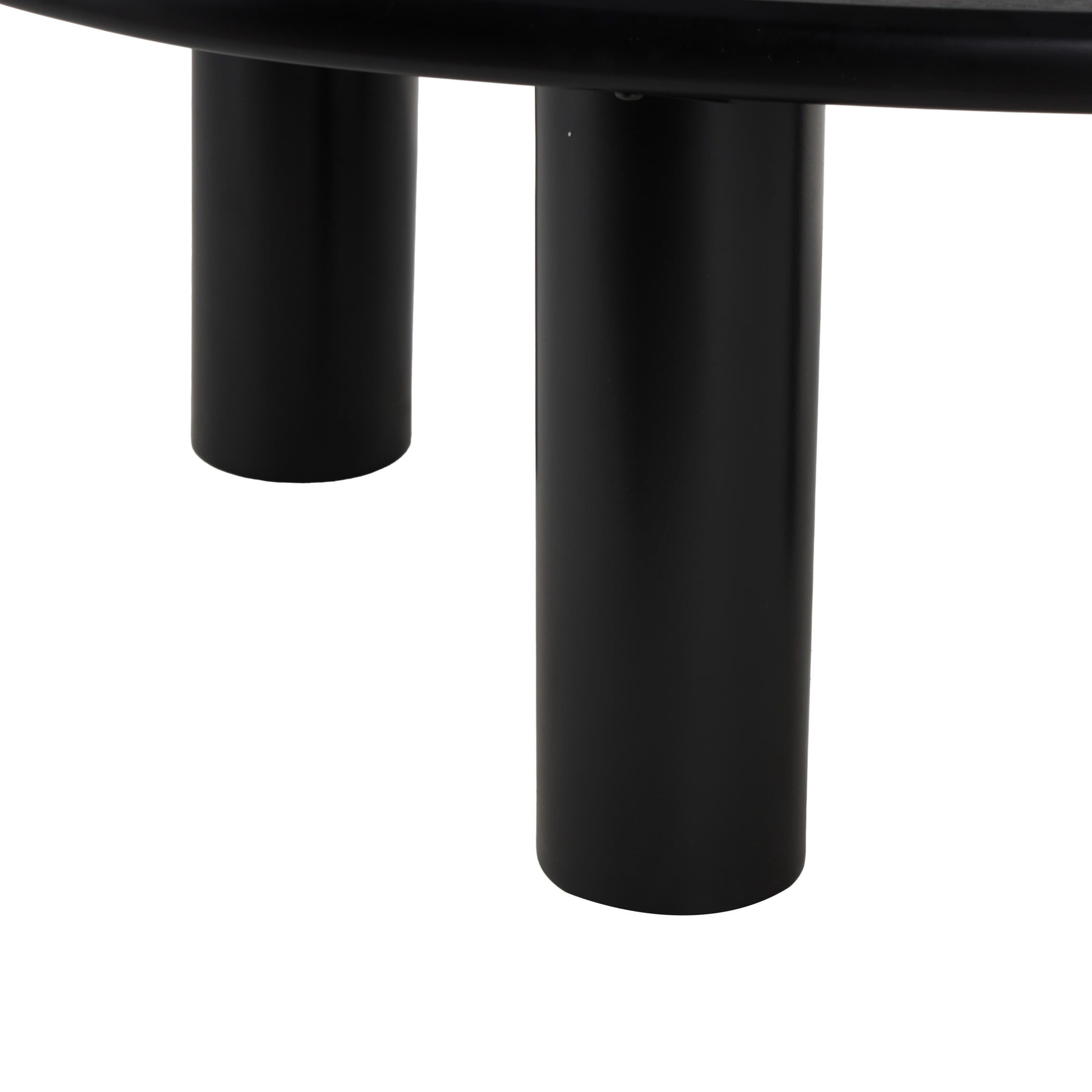 DecMode 40" x 16" Black Wood Heart Inspired Coffee Table with 3 Legs, 1-Piece
