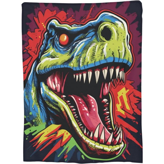 Manta de dinosaurio, regalo para niños, niñas, niños y adultos, suave, cálida, ligera, acogedora, con diseño de T-Rex, para sofá, dormitorio, sofá, sala de estar, decoración, 50 x 60 pulgadas