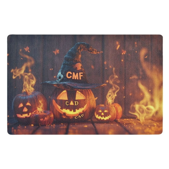 BZSMCE Floor Mats 32x20in Halloween Pumpkin Creativity Doormats