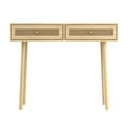 thumbnail image 4 of Atlantic Loft & Luv Coda Rattan Desk with Drawers, 34.75 W x 15.75" D x 31" H, Natural, 4 of 7