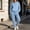Light Blue, variant on Womens 2 Piece Lounge Sweatsuit Oversized Fall Hoodies Matching Cuffed Sweatpants Solid Color Tracksuit Sets