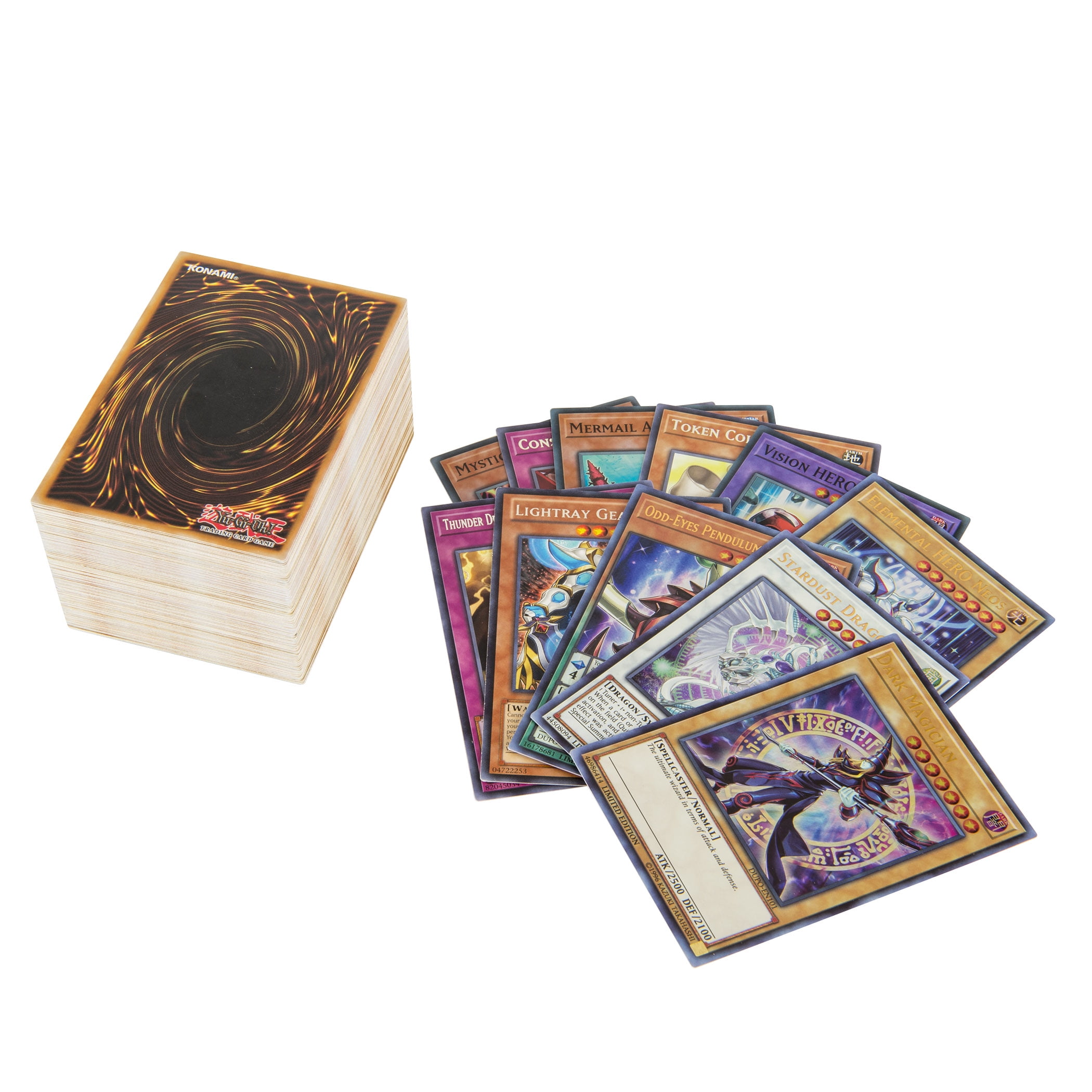 Featuring 90 Commons 5 Rares Yugioh Card Lot of 100 Includes Golden Groundhog Treasure Chest Storage Box! 5 Holo Rares 