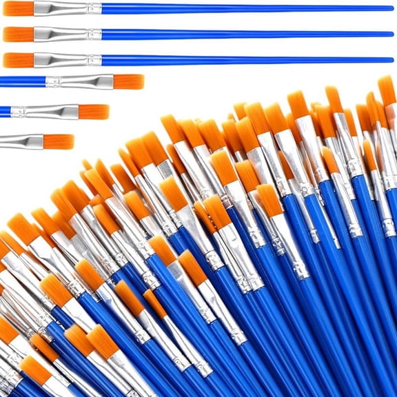 TOP! 500Pcs Flat Paint Brushes Bulk for Classroom Crafts Acrylic Oil Painting Watercolor Canvas Face