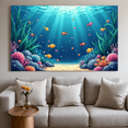 thumbnail image 4 of LUUFILx Underwater Scene Backdrop Ocean Theme Banner Party Decorations Photography Props Kids Room Decor Birthday Background Aquatic Backdrop, 4 of 7