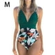 thumbnail image 3 of Greeniant Traje de baño de mujer Espalda abierta Acolchado Body Natación Playa Moda Traje de baño atado para damas Verde + Flor negra M Type2 NO2 Greeniant OD021064-07, 3 of 6