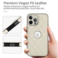 thumbnail image 2 of Compatible WIth iPhone 13 Pro Phone Case with Logo Window,Trendy Diamond-checkered Pattern PU Leather Soft TPU Ultra Slim Anti-fall Shockproof Protective Back Cover Phone Case,White, 2 of 7