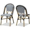 thumbnail image 1 of Baxton Studio Chaise d'Appoint Celie en Bleu Marine et Blanc (Lot de 2), 1 of 7