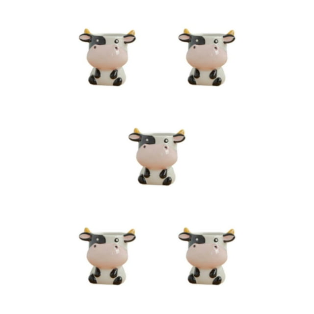 Wweixi Durable Animal Planter - Lightweight And Portable Succulent Pot Small Ceramic Plant Pot Stylish cow 5Set