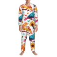 thumbnail image 3 of Balery Flowers Birds And Butterflies Pijama para Hombre de Dos Piezas con Manga Larga, Conjunto de Dormir y Descanso Suave con Bolsillos-XX-Large, 3 of 7