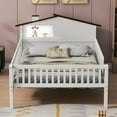 thumbnail image 3 of Euroco Wood Full Size Platform Bed, House Bed with LED Light and Storage, White, 3 of 11
