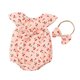 thumbnail image 1 of Gibobby Mameluco para niño Bebés recién nacidos Niñas Verano Ropa de verano para niños Crepé de algodón Estampado completo Triángulo de cereza Hayi Manga vola(Rosa, 12-18M), 1 of 5