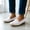 White, variant on Women Casual Slip On Flats Loafers, Soft Cushioned Sole Comfort Footwear For Walking Shopping Office Daily Outfits Orange 8.5