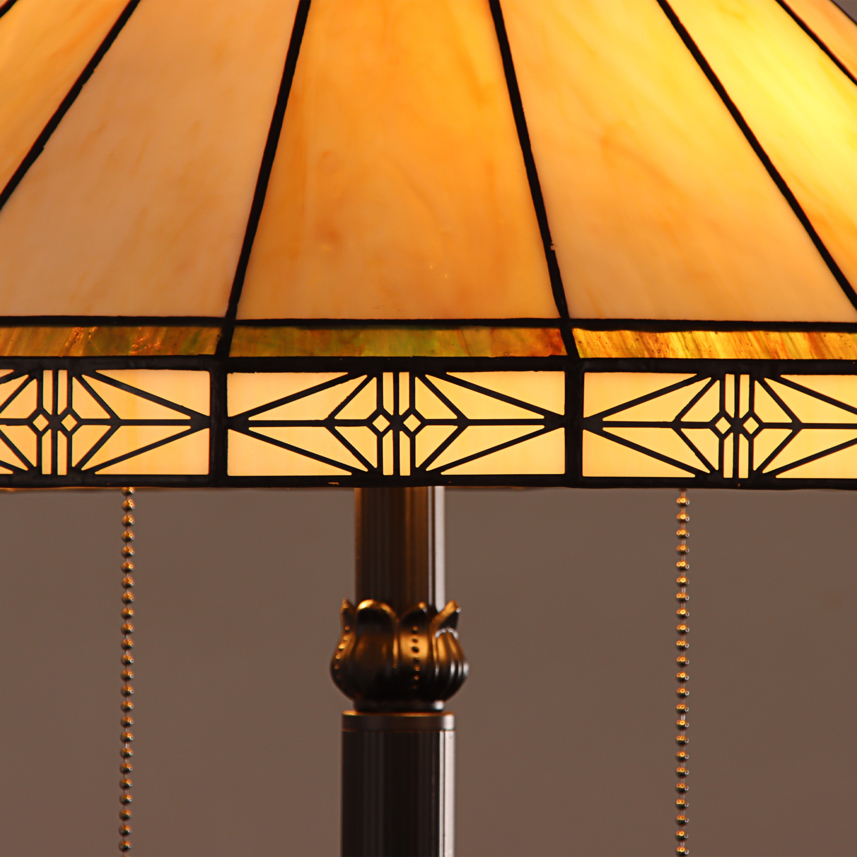 Radiance Goods Mission Tiffany-Style Blackish Bronze 2 Light Floor Lamp 18" Wide/66 Tall