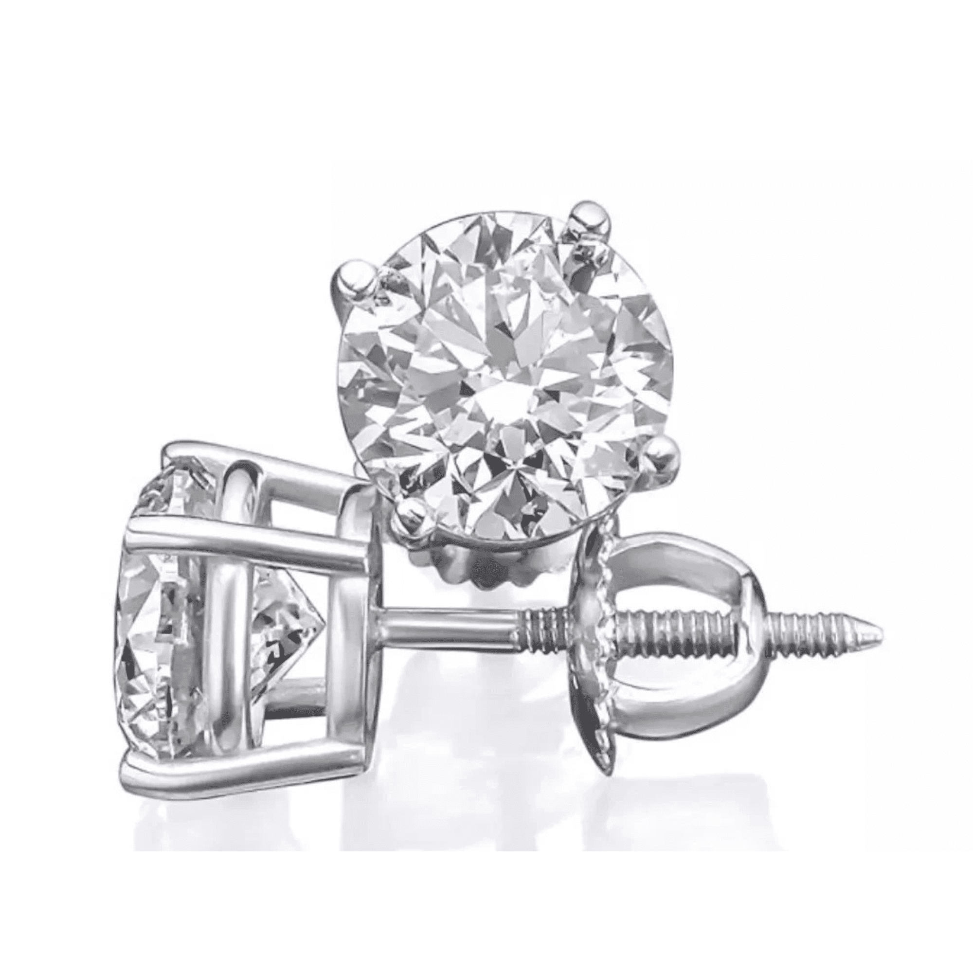 Eternaldia IGI Certified Lab Grown Diamond Solitaire Stud Earrings with 14k Gold/Diamond Stud Earrings for Women with Screw back post/Diamond Color-F, Clarity VS1-VS2 (White Gold 0.50Ct)