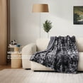 thumbnail image 5 of Homing Fuzzy Blanket for Couch and Bed - Soft Sherpa, Warm Faux Fur, Reversible Throw in Black, 5 of 10