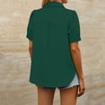 thumbnail image 6 of Tqcoqu Shirts for Women Puff Sleeve Button Down Summer Casual Fit Blouses Collared Work Tops,Army Green,Women's S-XXL, 6 of 8