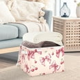 thumbnail image 5 of Pink Bows Cherries Hand Drawn Foldable Storage Bin with Lid and Handle Collapsible Storage Box 16.5 x 12.6 x 11.8 inches, 5 of 7