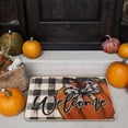 thumbnail image 2 of Fall Door Mats, 17 X 30in Fall Welcome mat Pumpkin Buffalo Check Doormat Indoor Outdoor Fall Decor Farmhouse Autumn Non-Slip Entrance Front Floor Mat Rug for Home Patio Decoration, 2 of 6