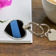 thumbnail image 3 of Thin Blue Line Police Policemen Law Enforcement Heart Love Metal Keychain Key Chain Ring, 3 of 5