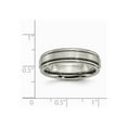 thumbnail image 2 of Titanium Grooved Edge 6mm Satin Polished Band Ring - Size 7, 2 of 2