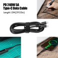 thumbnail image 4 of 2X Cable de Datos Tipo C Resistente Al de Carga RáPida de 240 W Cable de Entrada de Soldador EléCtrico con NúCleo de Cobre de Chip E-MAKER, 4 of 6
