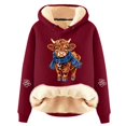 thumbnail image 4 of NinXxx Women's Casual Cow Print Lined Hoodie Long Sleeve Sweatshirt XXXXL, 4 of 4