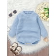 thumbnail image 2 of FEORJGP Toddler Baby Girls Boys Sweater Rompers 1M-18M Infant Long Sleeve Knitted Bodysuits Casual Chunky Cable Knitwear Jumpsuits for Newborn Little Girl Boy Fashion Cozy Basic Solid Cute Clothes, 2 of 7