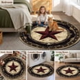 thumbnail image 5 of Vintage Farmhouse Round Area Rug 3.3 FT, Non Slip Small Entryway Kitchen Mat, Country Wesern Texas Star Retro Washable Soft Circular Rug Non-Shedding Door Mat for Bathroom Playroom Kids Room, 5 of 9