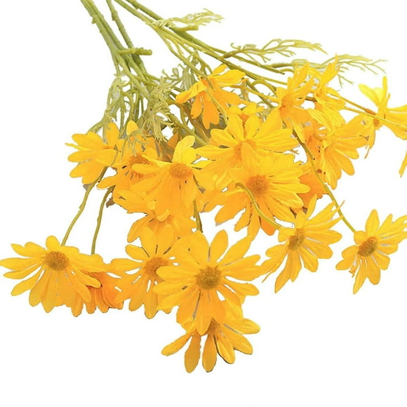 Decoración floral simulada con forma de margarita pequeña, 5 unidades
