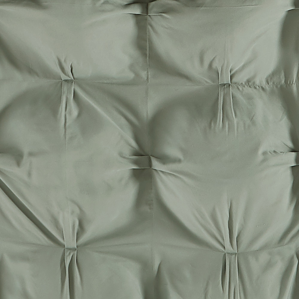 Truly Soft Cloud Puffer Boxed Pleat 100% Microfiber Polyester Green 2-Piece Twin Comforter Set, Solid Casual themed, Adult Bedding, OEKO-TEX Certified