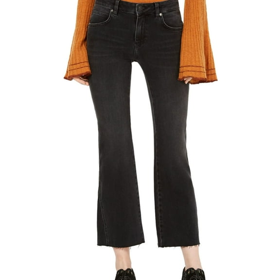 Free People Womens Rita Cropped Jeans, Black, 24