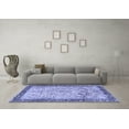thumbnail image 3 of Ahgly Company Machine Washable Indoor Round Persian Blue Traditional Area Rugs, 4' Round, 3 of 4