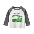 thumbnail image 5 of Bellafa 3-Pack Set Excavator/Bus Graphic T-shirt For 2-8 Years Little Boys Long Sleeve Cotton Tops Tee Shirt Crew Neck Chritmas Shirts, 5 of 6