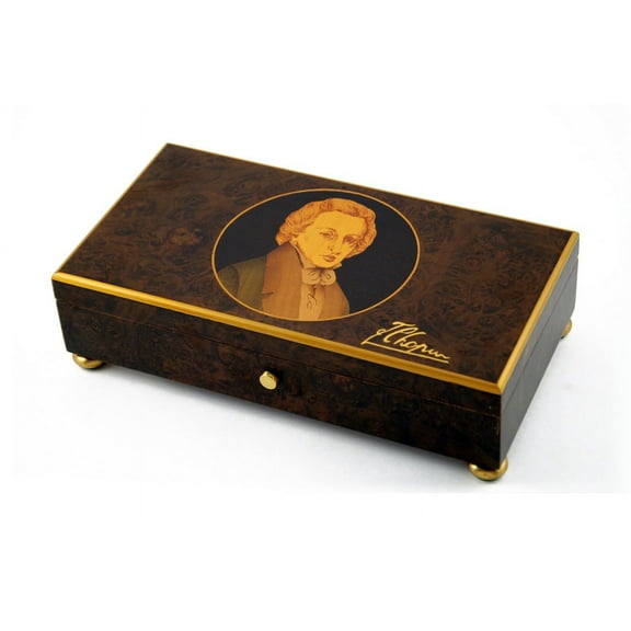 Rare 50 Note "Frederic François Chopin" with Gold Leaf Accents Music Box