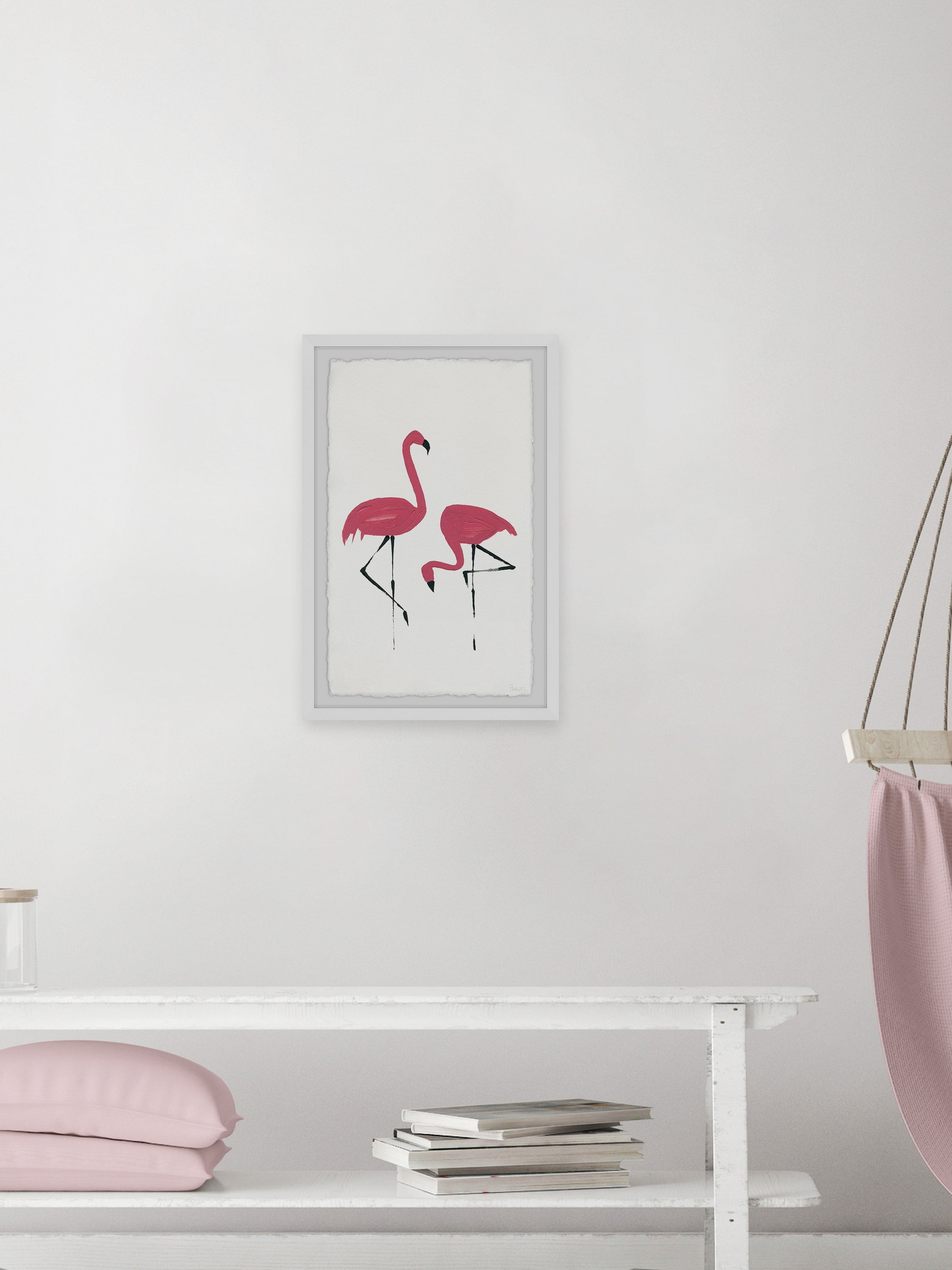 Parvez Taj Flamingo Birds Framed Art Prints