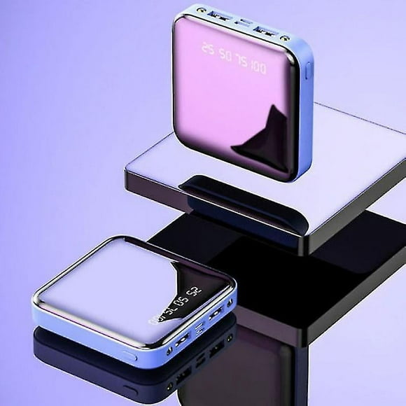Mini External 20.000mah Powerbank 2x Usb Led Display Emergency Battery Battery Charger Charger Blue