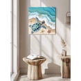 thumbnail image 3 of Summer Beach Canvas Wall Art, Sea Turtle Spray Starfish Scenery Coastal Framed Wall Decor Modern Artwork Prints Painting for Living Room, Bedroom, Kitchen & Cafe Decor 8x8 Inch, 3 of 9